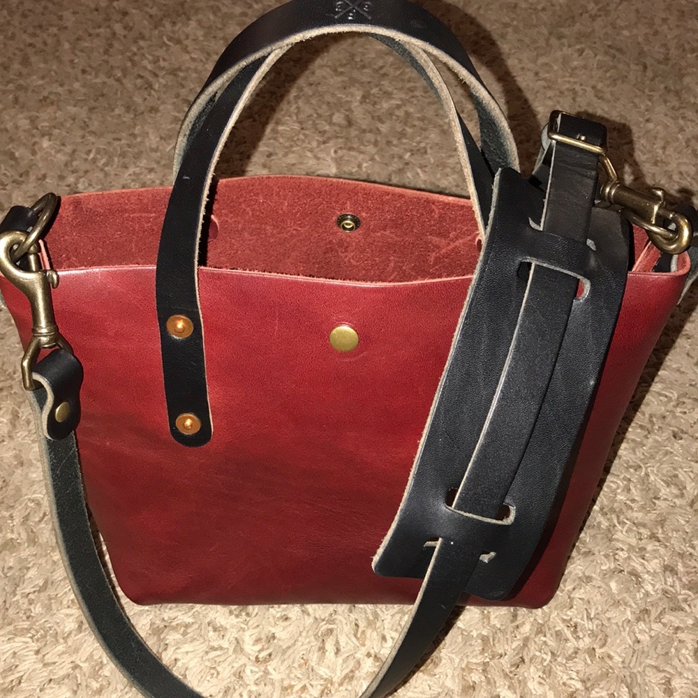 ♥️🍷Go Forth Leather Goods oxblood mini AVERY LEATHER TOTE BAG
